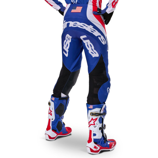 Pantalon cross Alpinestars 2024 Techstar Édition limitée Union Red Bud - Rouge Bleu Blanc