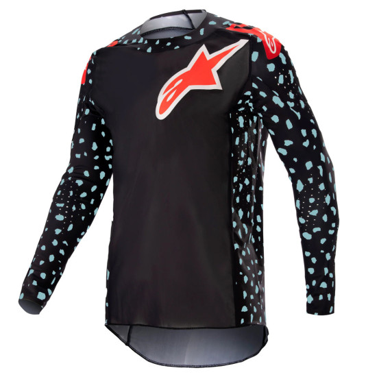 Maillot cross Alpinestars 2023 Supertech North - Noir Rouge Neon
