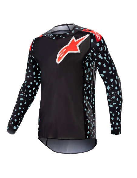 Maillot cross Alpinestars 2023 Supertech North - Noir Rouge Neon
