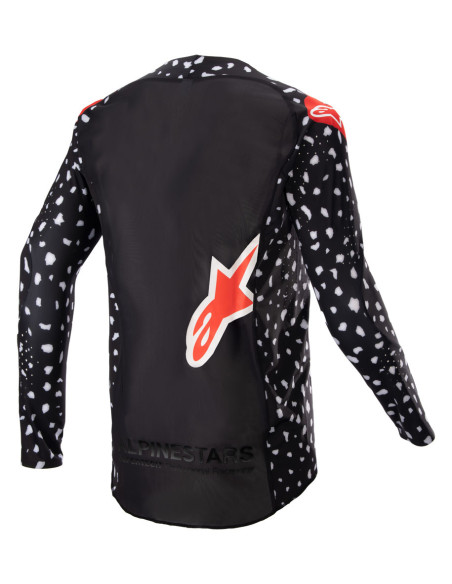Maillot cross Alpinestars 2023 Supertech North - Noir Rouge Neon