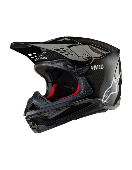Casque cross Alpinestars S-M10 Solid - Noir Carbon