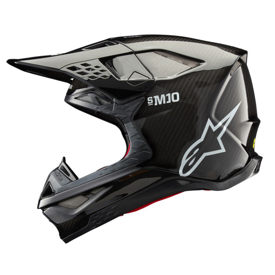 Casque cross Alpinestars S-M10 Solid - Noir Carbon