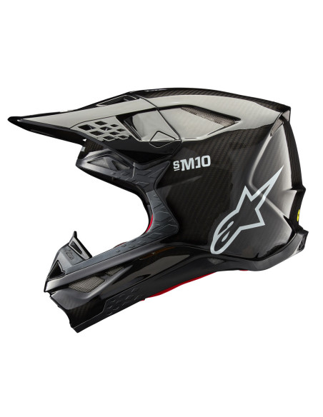 Casque cross Alpinestars S-M10 Solid - Noir Carbon