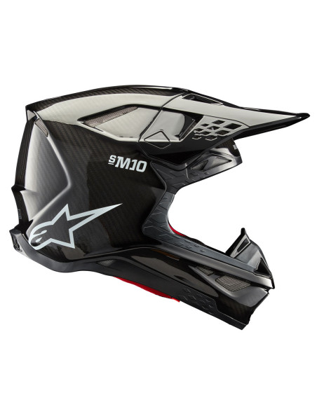 Casque cross Alpinestars S-M10 Solid - Noir Carbon