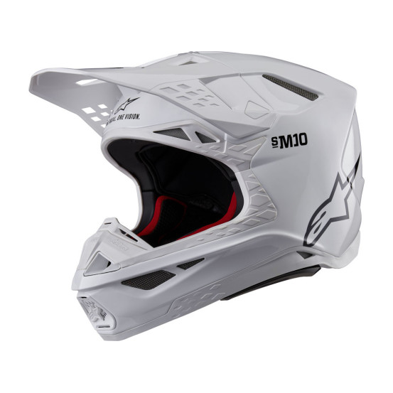 Casque cross Alpinestars S-M10 Solid - Blanc