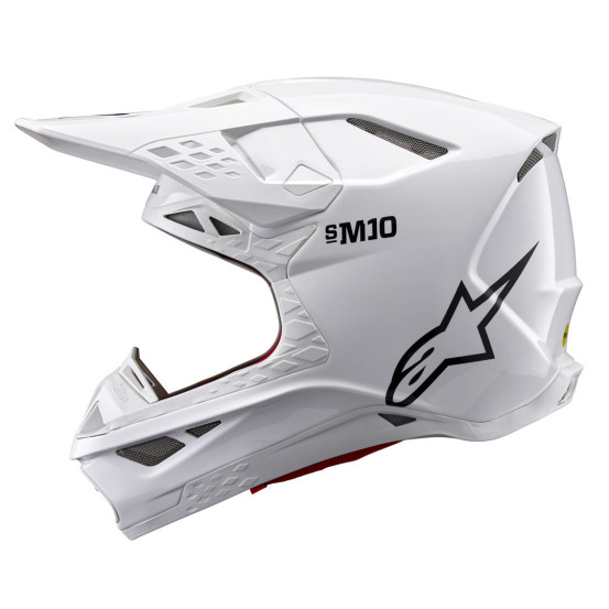 Casque cross Alpinestars S-M10 Solid - Blanc