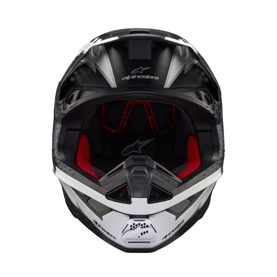 Casque cross Alpinestars S-M10 Supertech Ampress - Noir Blanc Mat