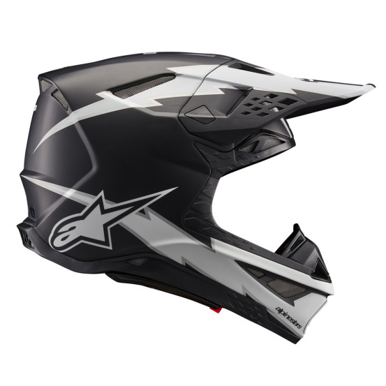 Casque cross Alpinestars S-M10 Supertech Ampress - Noir Blanc Mat