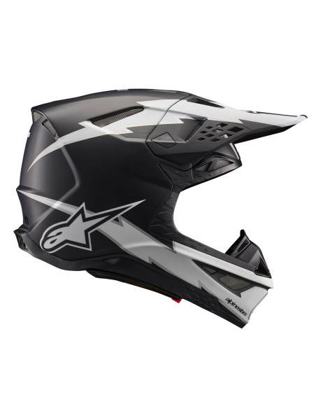 Casque cross Alpinestars S-M10 Supertech Ampress - Noir Blanc Mat
