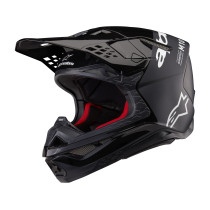 Casque cross Alpinestars S-M10 Flood - Noir Gris foncé M&G