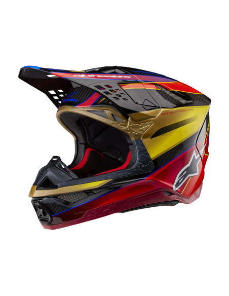 Casque cross Alpinestars S-M10 Era - Or Jaune Rio Rouge