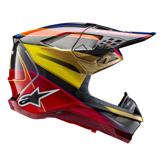 Casque cross Alpinestars S-M10 Era - Or Jaune Rio Rouge