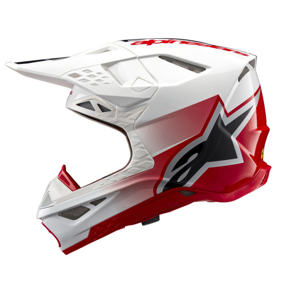 Casque cross Alpinestars S-M10 Supertech Unite - Rouge Blanc