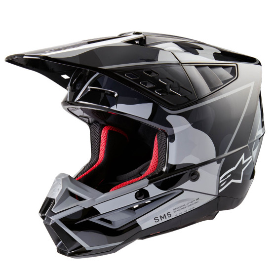 Casque cross Alpinestars S-M5 Rover 2 - Noir Argent