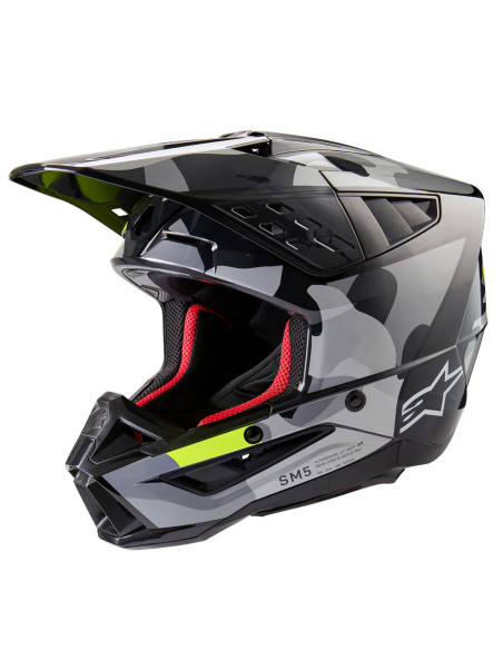 Casque cross Alpinestars S-M5 Rover 2 - Dark Gris Jaune Fluo