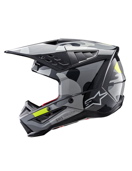 Casque cross Alpinestars S-M5 Rover 2 - Dark Gris Jaune Fluo