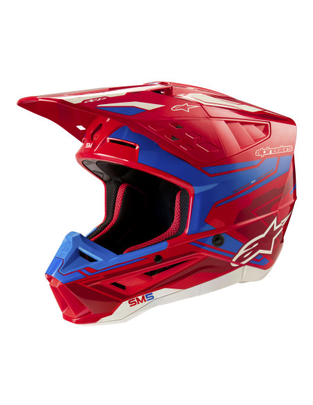 Casque cross Alpinestars S-M5 Action 2 - Rouge Bleu