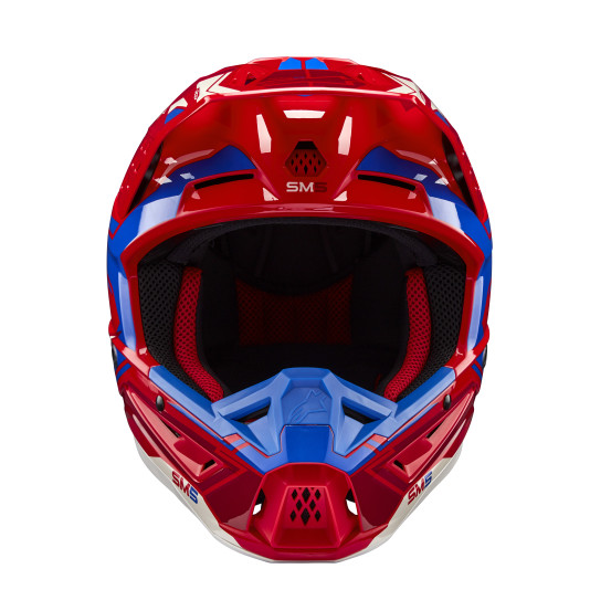 Casque cross Alpinestars S-M5 Action 2 - Rouge Bleu