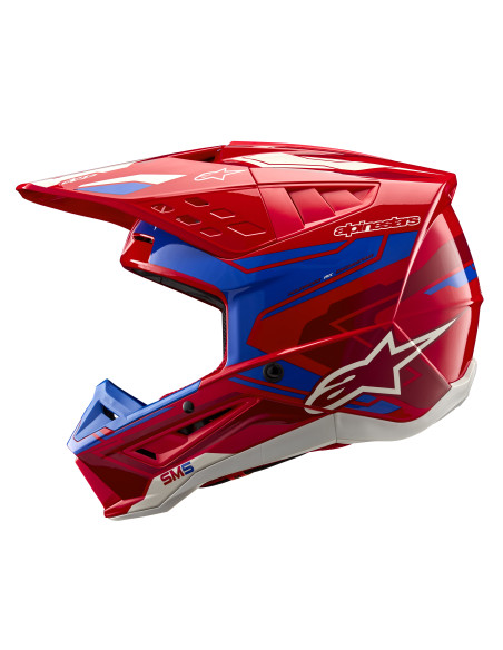 Casque cross Alpinestars S-M5 Action 2 - Rouge Bleu