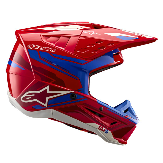 Casque cross Alpinestars S-M5 Action 2 - Rouge Bleu