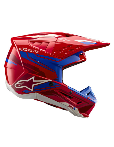 Casque cross Alpinestars S-M5 Action 2 - Rouge Bleu