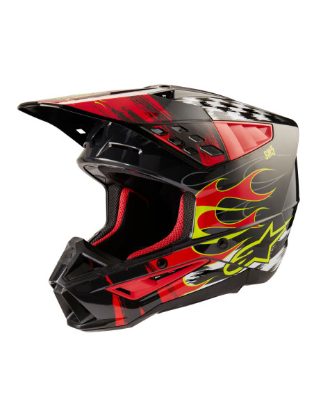 Casque cross Alpinestars S-M5 Rash - Dark Gris Rouge