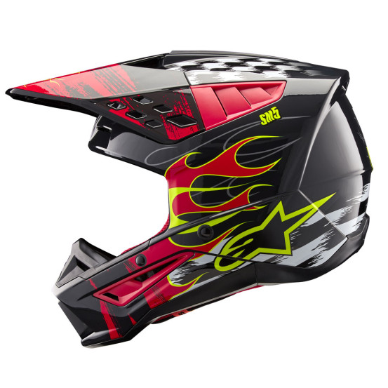 Casque cross Alpinestars S-M5 Rash - Dark Gris Rouge