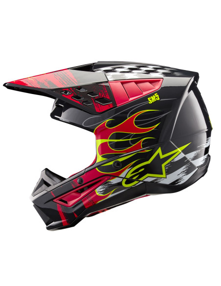 Casque cross Alpinestars S-M5 Rash - Dark Gris Rouge