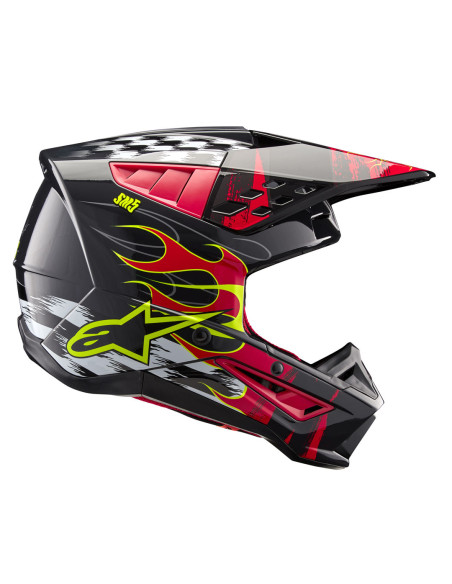 Casque cross Alpinestars S-M5 Rash - Dark Gris Rouge
