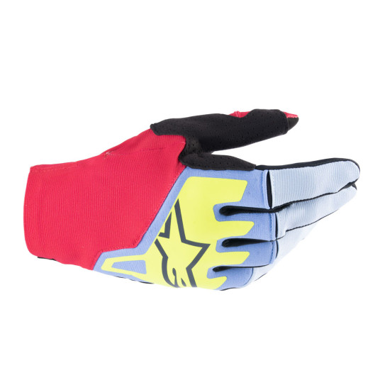 Gants cross Alpinestars 2024 Techstar - Bleu Rouge Berry Noir