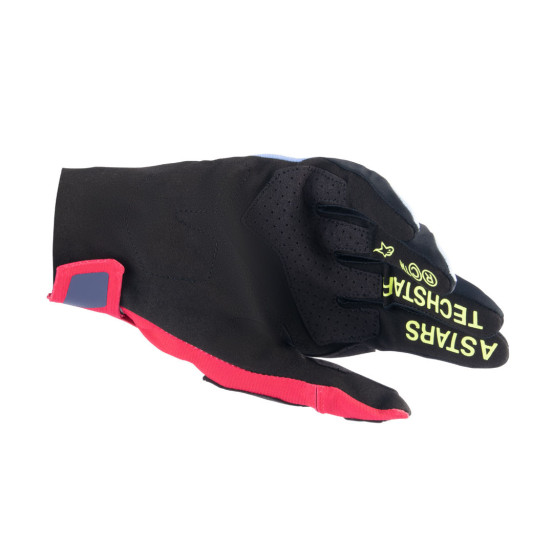 Gants cross Alpinestars 2024 Techstar - Bleu Rouge Berry Noir