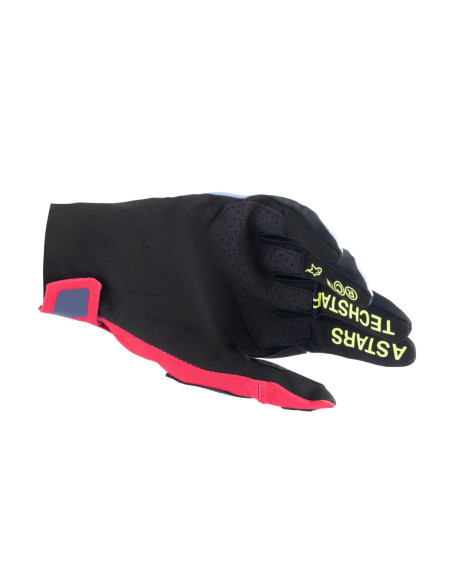 Gants cross Alpinestars 2024 Techstar - Bleu Rouge Berry Noir