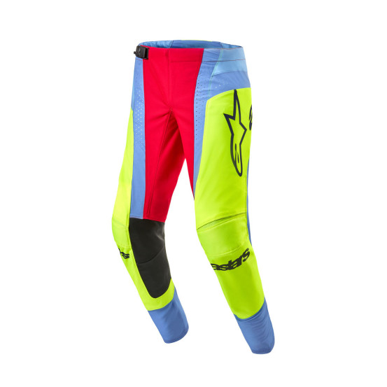 Pantalon cross Alpinestars 2024 Techstar Ocuri - Bleu Jaune Fluo Rouge Berry