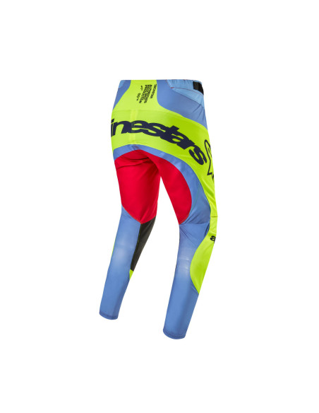 Pantalon cross Alpinestars 2024 Techstar Ocuri - Bleu Jaune Fluo Rouge Berry