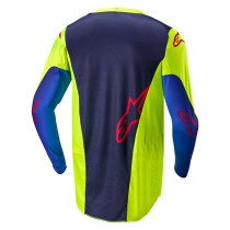 Maillot cross Alpinestars 2024 Racer Hoen - Jaune Fluo Bleu Marine 2