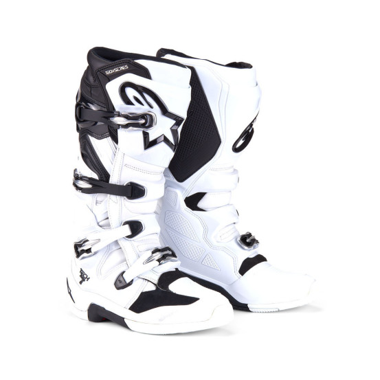 Bottes cross Alpinestars Tech 7 nouvelle génération - Blanc Noir