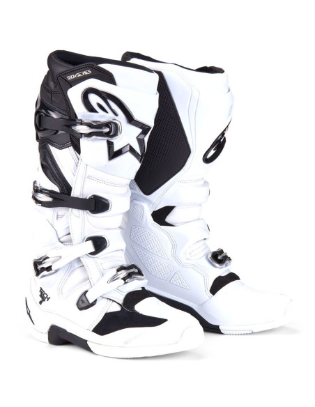 Bottes cross Alpinestars Tech 7 nouvelle génération - Blanc Noir