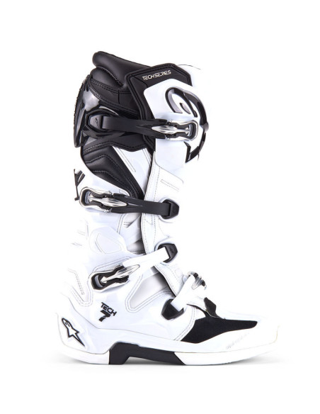 Bottes cross Alpinestars Tech 7 nouvelle génération - Blanc Noir
