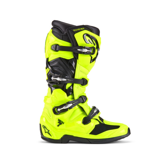 Bottes cross Alpinestars Tech 7 nouvelle génération - Jaune Fluo Noir