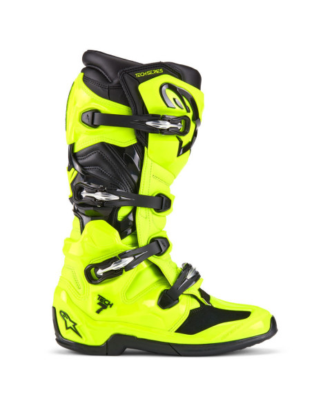 Bottes cross Alpinestars Tech 7 nouvelle génération - Jaune Fluo Noir