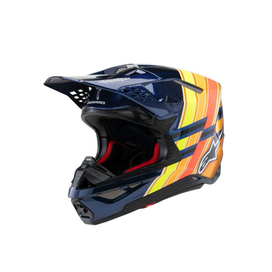 Casque cross Alpinestars S-M10 TLD Edition 25 - Bleu Orange Jaune Fluo Rouge