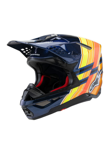 Casque cross Alpinestars S-M10 TLD Edition 25 - Bleu Orange Jaune Fluo Rouge