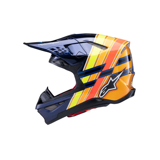 Casque cross Alpinestars S-M10 TLD Edition 25 - Bleu Orange Jaune Fluo Rouge