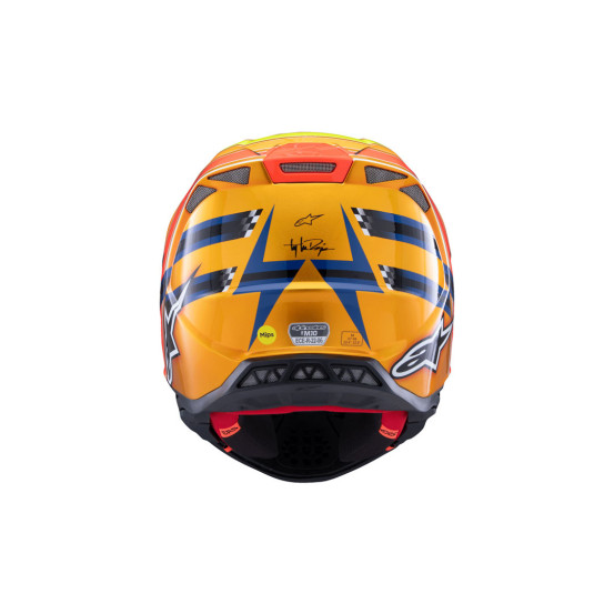 Casque cross Alpinestars S-M10 TLD Edition 25 - Bleu Orange Jaune Fluo Rouge