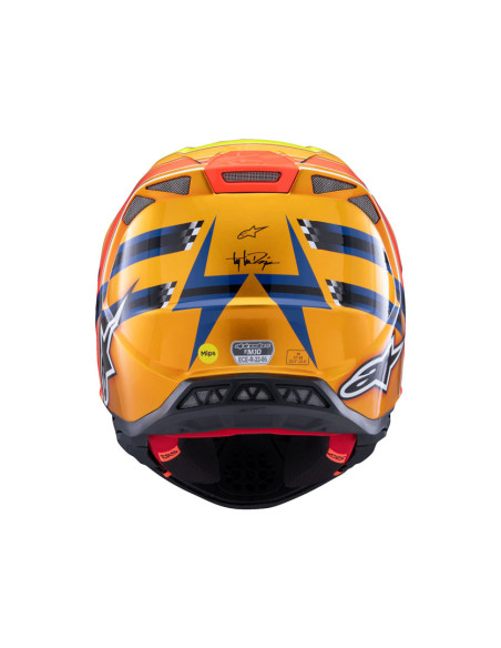 Casque cross Alpinestars S-M10 TLD Edition 25 - Bleu Orange Jaune Fluo Rouge