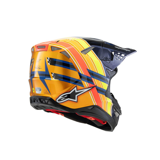 Casque cross Alpinestars S-M10 TLD Edition 25 - Bleu Orange Jaune Fluo Rouge