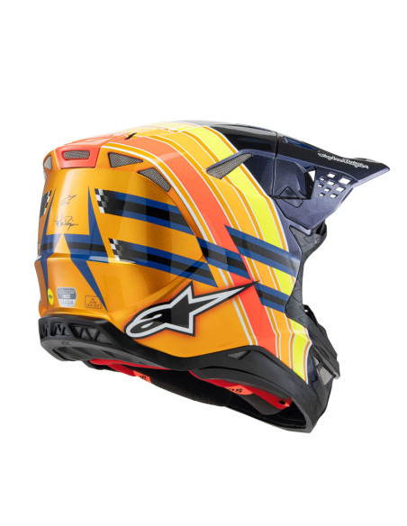 Casque cross Alpinestars S-M10 TLD Edition 25 - Bleu Orange Jaune Fluo Rouge