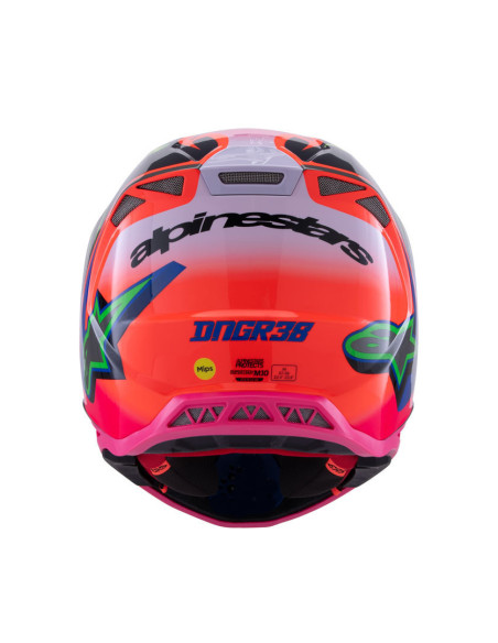 Casque cross Alpinestars S-M10 DEEGAN - Orange Fluo Violet Rose Fluo
