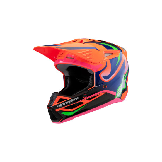 Casque cross enfant Alpinestars S-M3 DEEGAN - Orange Fluo Violet Rose Fluo