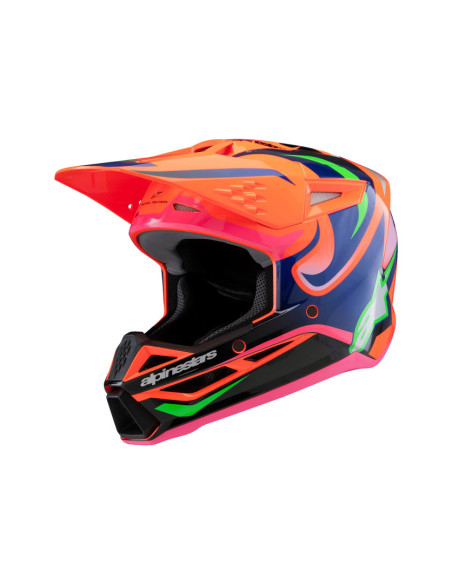 Casque cross enfant Alpinestars S-M3 DEEGAN - Orange Fluo Violet Rose Fluo